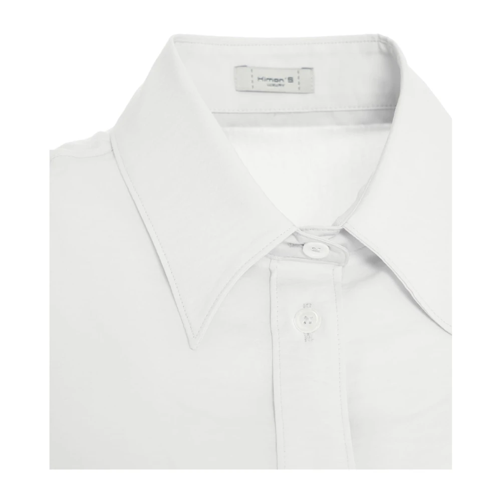 Himon's Witte Elegante Blouse met Spreidkraag White Dames