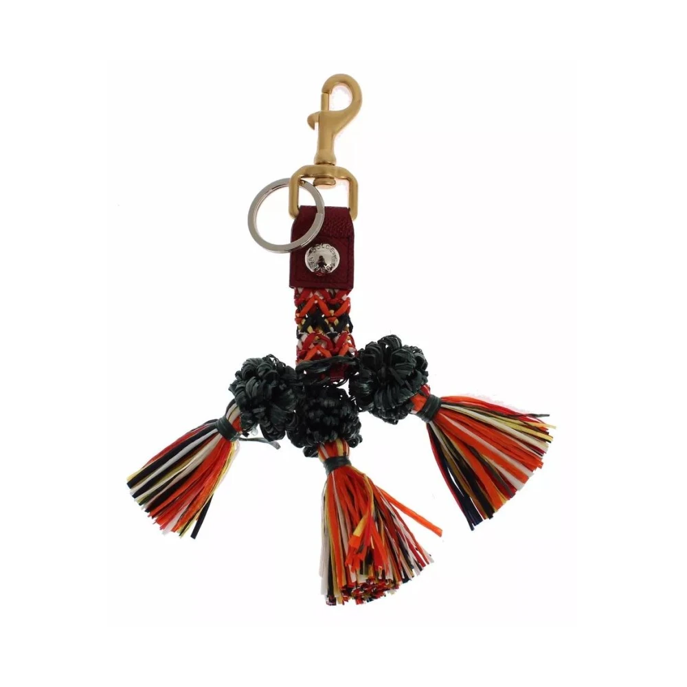 Dolce & Gabbana Women's Multicolor Tassel Keychain With Raffia