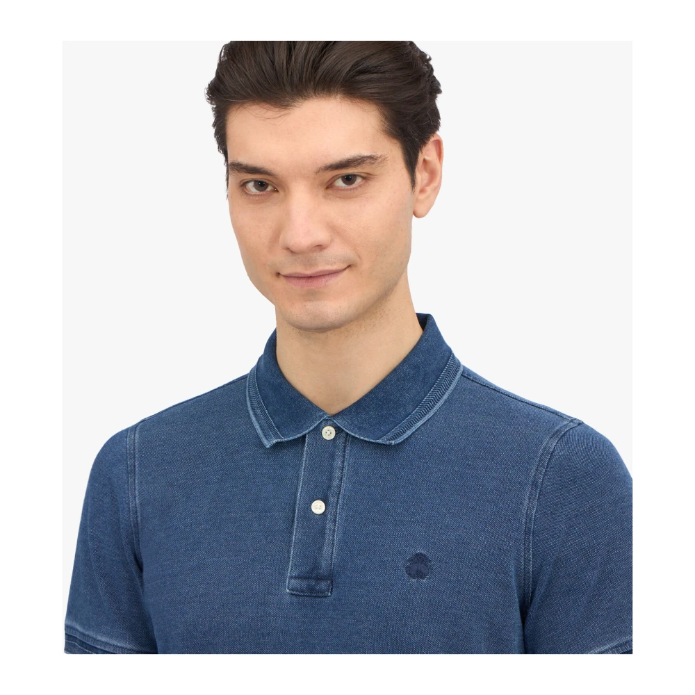 Brooks Brothers Indigo Wash Slim Fit Polo Blue Heren