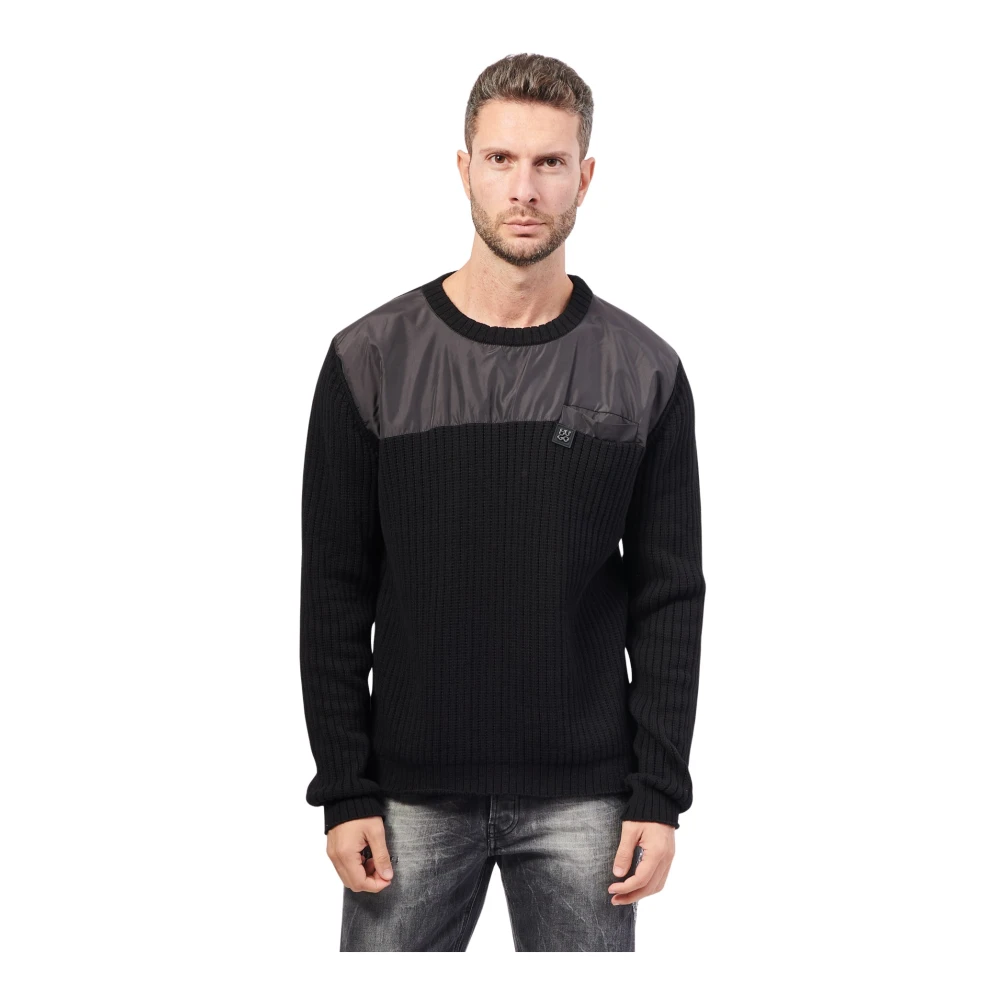 Hugo Boss Svart Crewneck Tröja med Logotyp Black, Herr