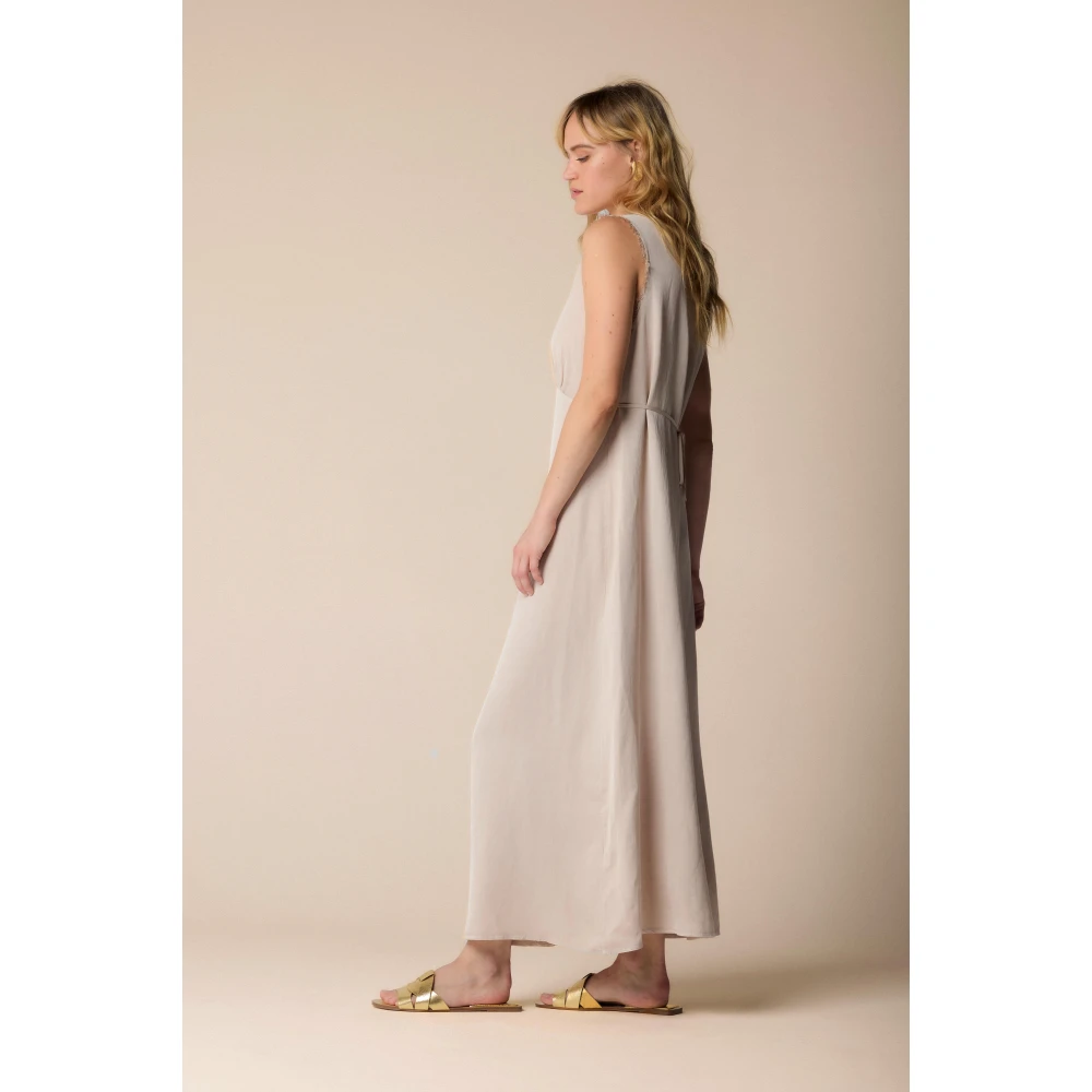 Kocca Elegante Maxi Jurken voor Vrouwen Beige Dames