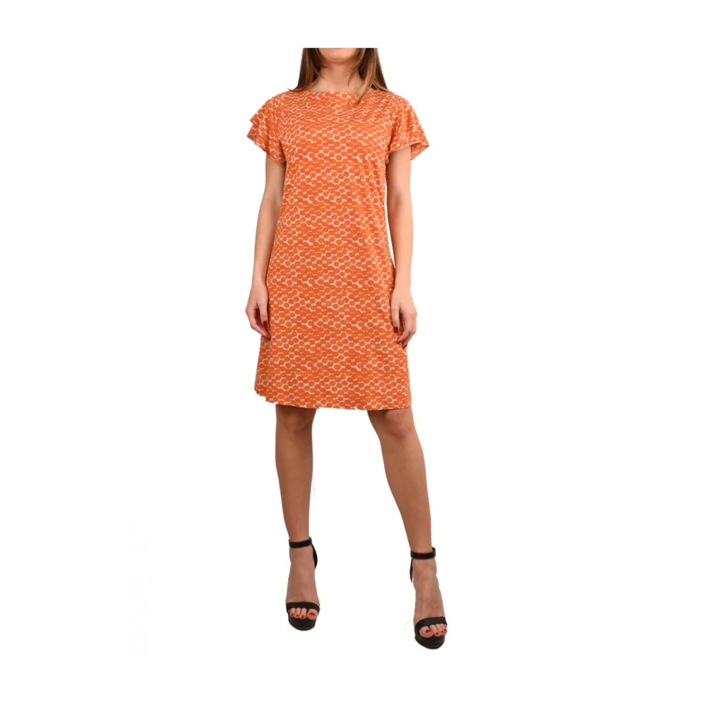 RRD Korte Jurk Abstract Patroon Orange Dames