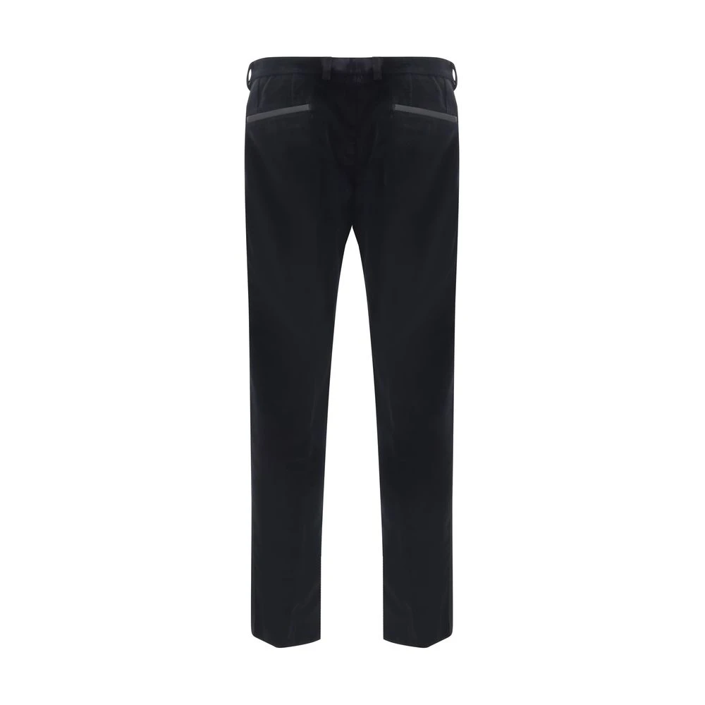Dolce & Gabbana Fluwelen broek met contrastbanden Black Heren