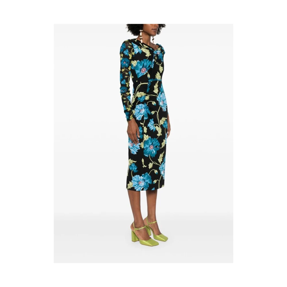 Diane Von Furstenberg Bloemenprint One-Shoulder Pencil Jurk Multicolor Dames