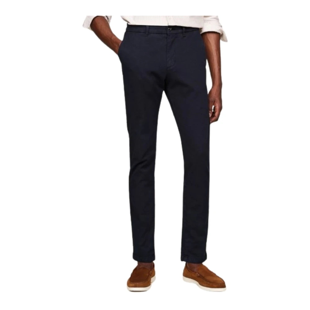 Tommy Hilfiger Heren Chino Broek Bleecker Structuur Blue Heren