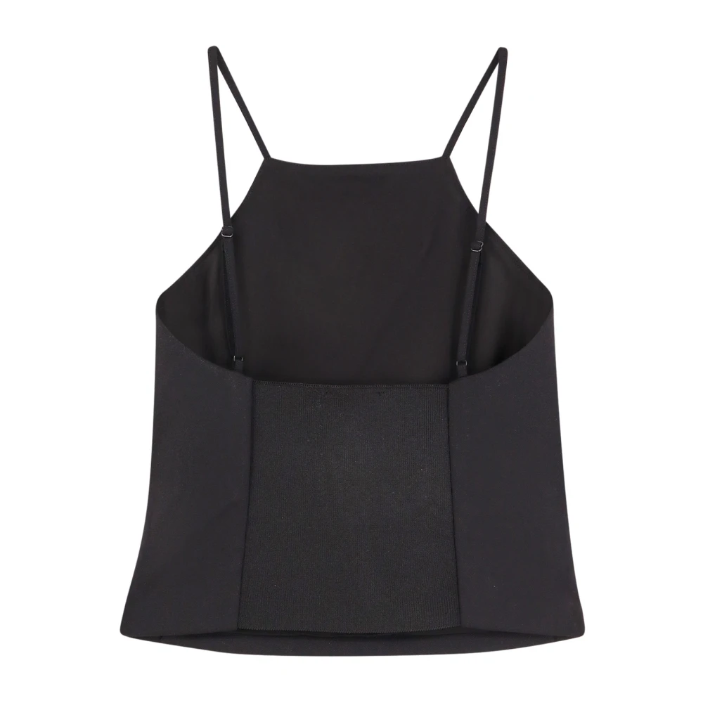 Diesel Mouwloze top met Ovaal D-detail Black Dames
