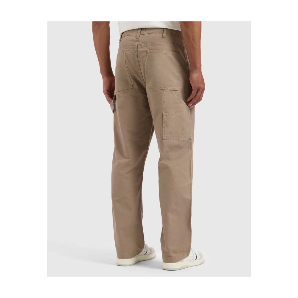 Pure Path Werkkleding Straight Fit Chino Broek Beige Heren