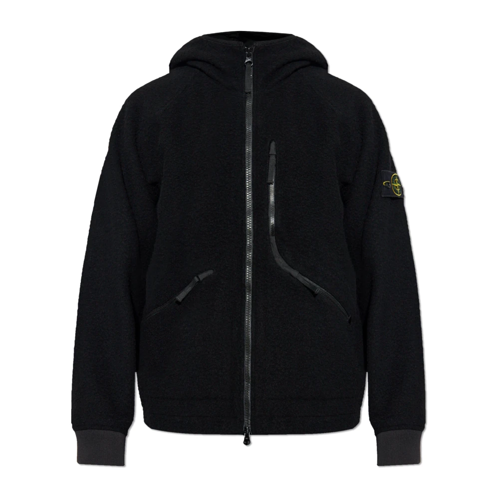 Stone Island Black Panno Ratinato Jacket - Male - Light Jackets - Xl - Jackets