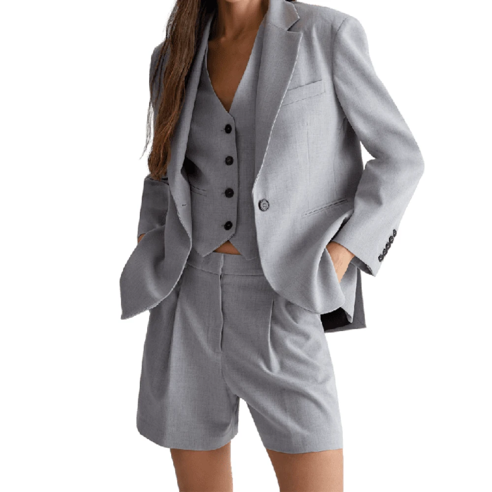 Liu Jo Grijze Frozen Blazer met splitten Gray Dames