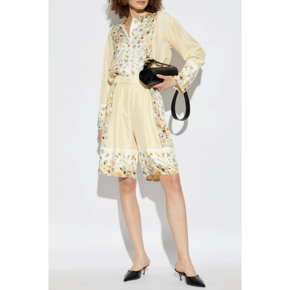 Munthe Zijden shorts 'Fabiane' Beige Dames
