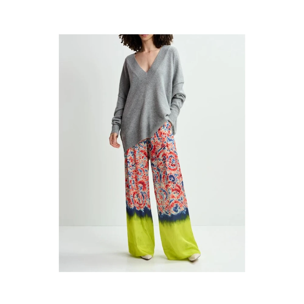 Essentiel Antwerp Oversized V-hals Gebreide Trui Gray Dames