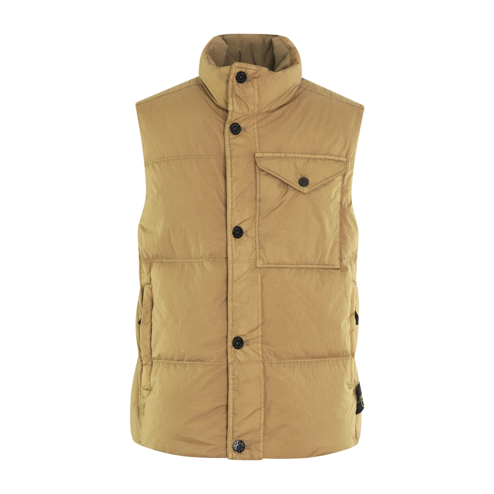 Stone Island Mouwloze Realdown Jas Beige Heren