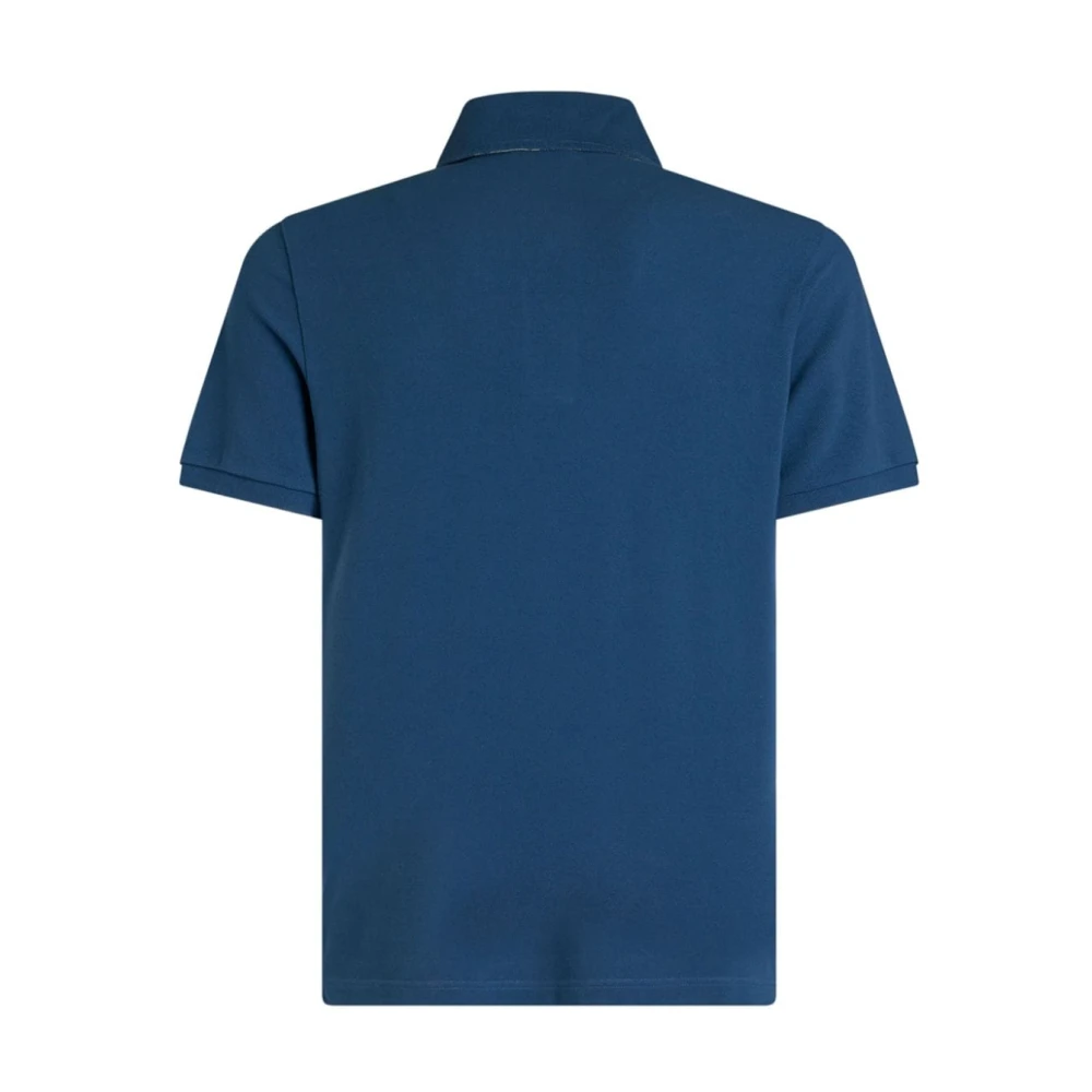 ETRO Blauw Polo Shirt Pegasus Logo Blue Heren