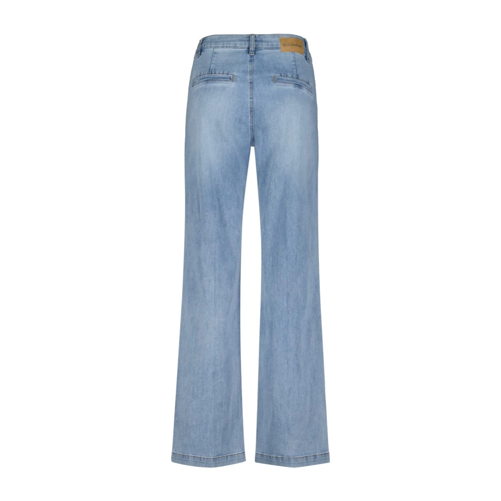 Red Button Lichte Steen Wijde Pijp Jeans Blue Dames
