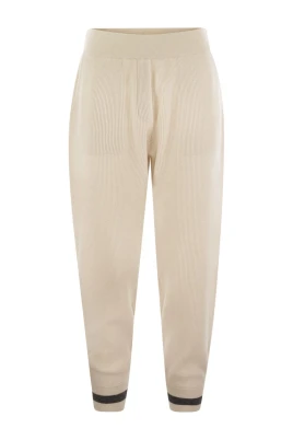 English Rib Cashmere Knit Trousers