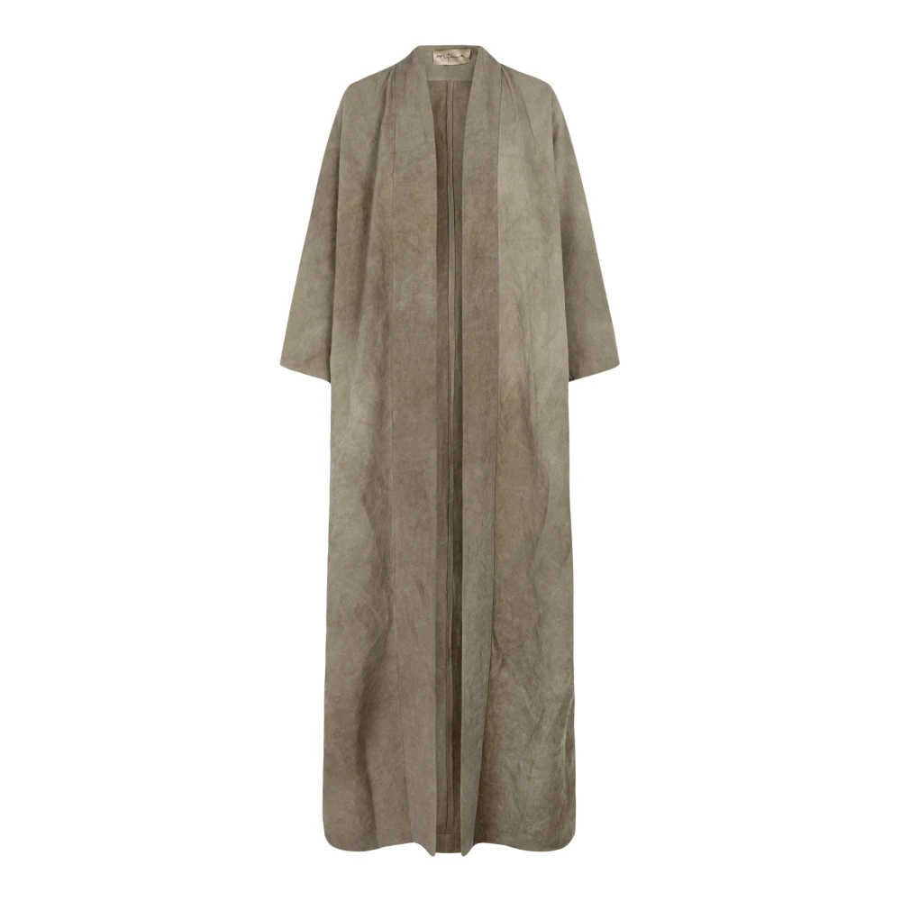 Cortana Women's Gray Kimonos, M, Bimba Linen Coat
