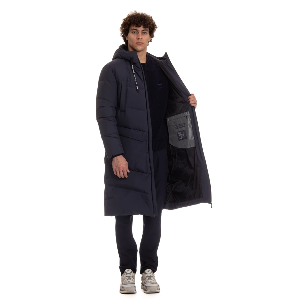 Herno Gewatteerde Lange Jas met Goretex Blue Heren