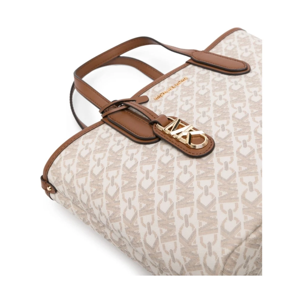 Michael Kors Stijlvolle witte handtas met leren afwerking White Dames