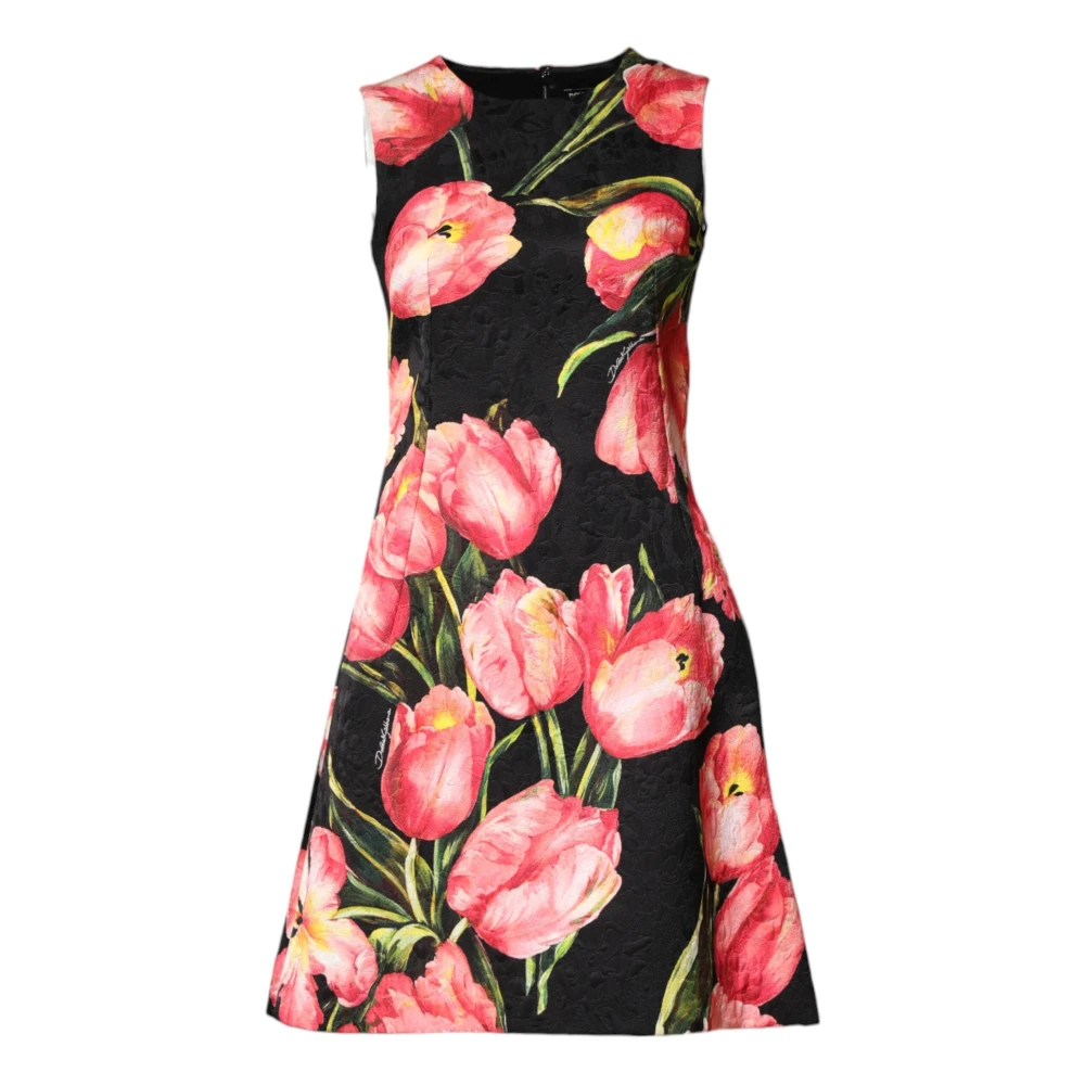 Dolce & Gabbana Black Floral Print Viscose A-line Mini  Dress - IT38 | XS - Image 2