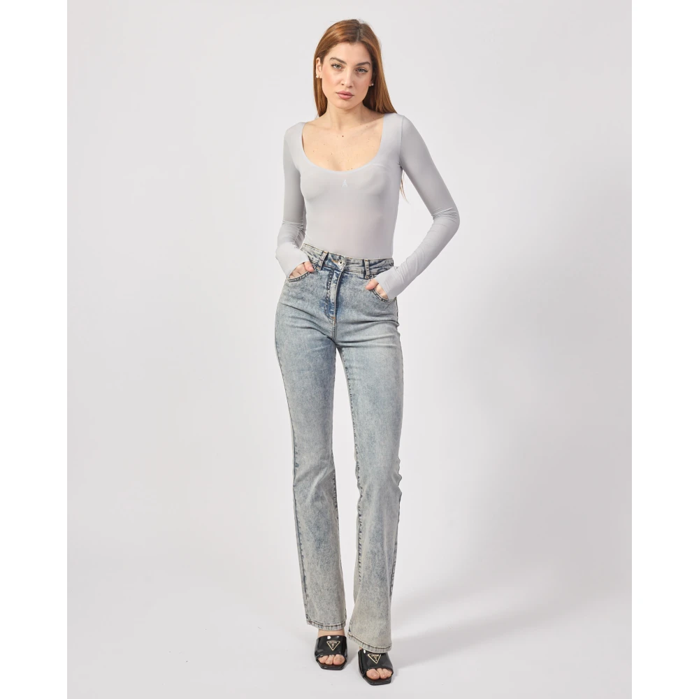 PATRIZIA PEPE Blauwe Slim Fit Denim Broek Blue Dames