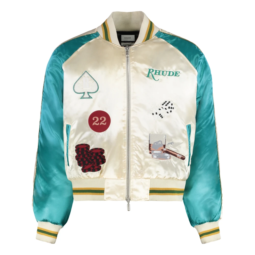 Rhude Ribgebreide Bomberjack White Heren