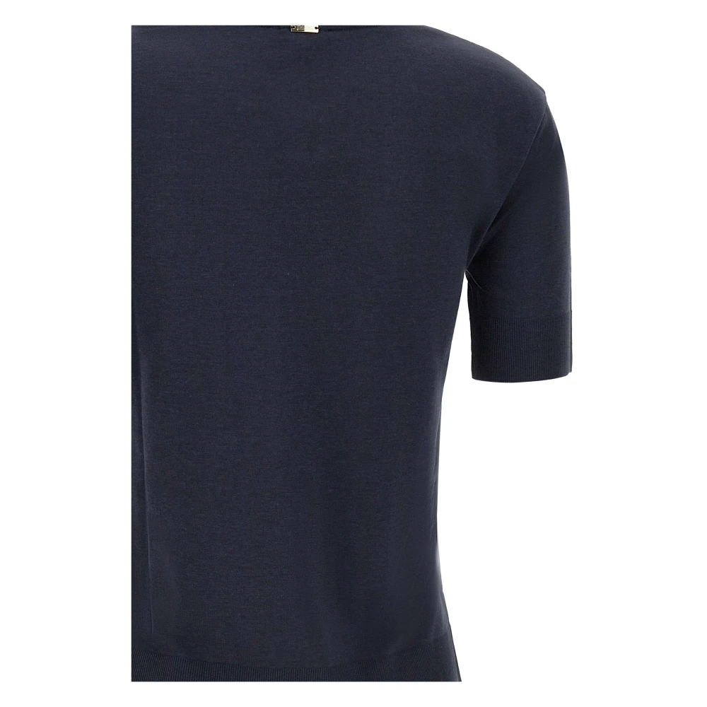 Herno Blauwe Trui met Korte Mouwen Blue Dames
