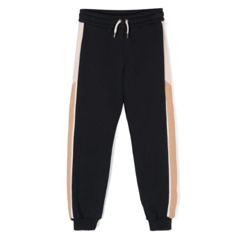 Chloé Navy Blue Barn Sweatpants med Sidoband Blue, Flicka