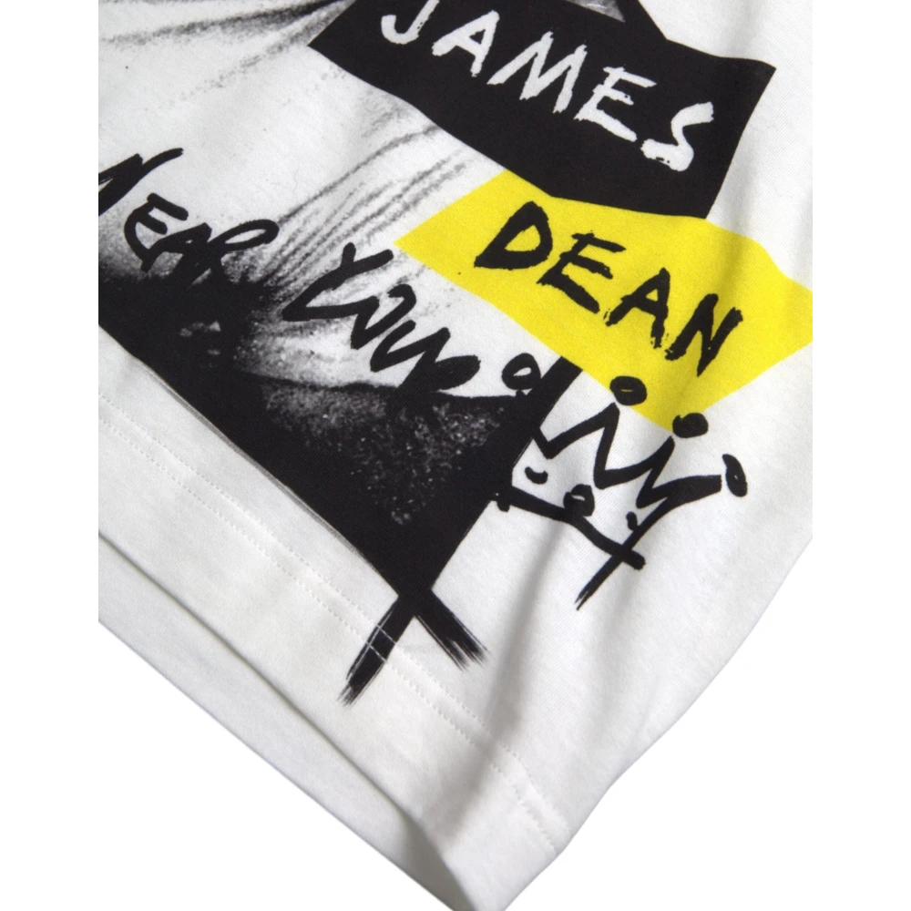 Dolce & Gabbana Grafisch Katoenen T-shirt met Korte Mouwen White Heren