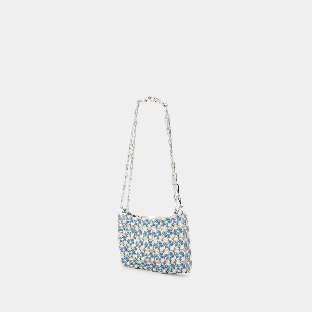 Paco Rabanne Metalen Portemonnee met Zilveren Bloemen Gray Dames
