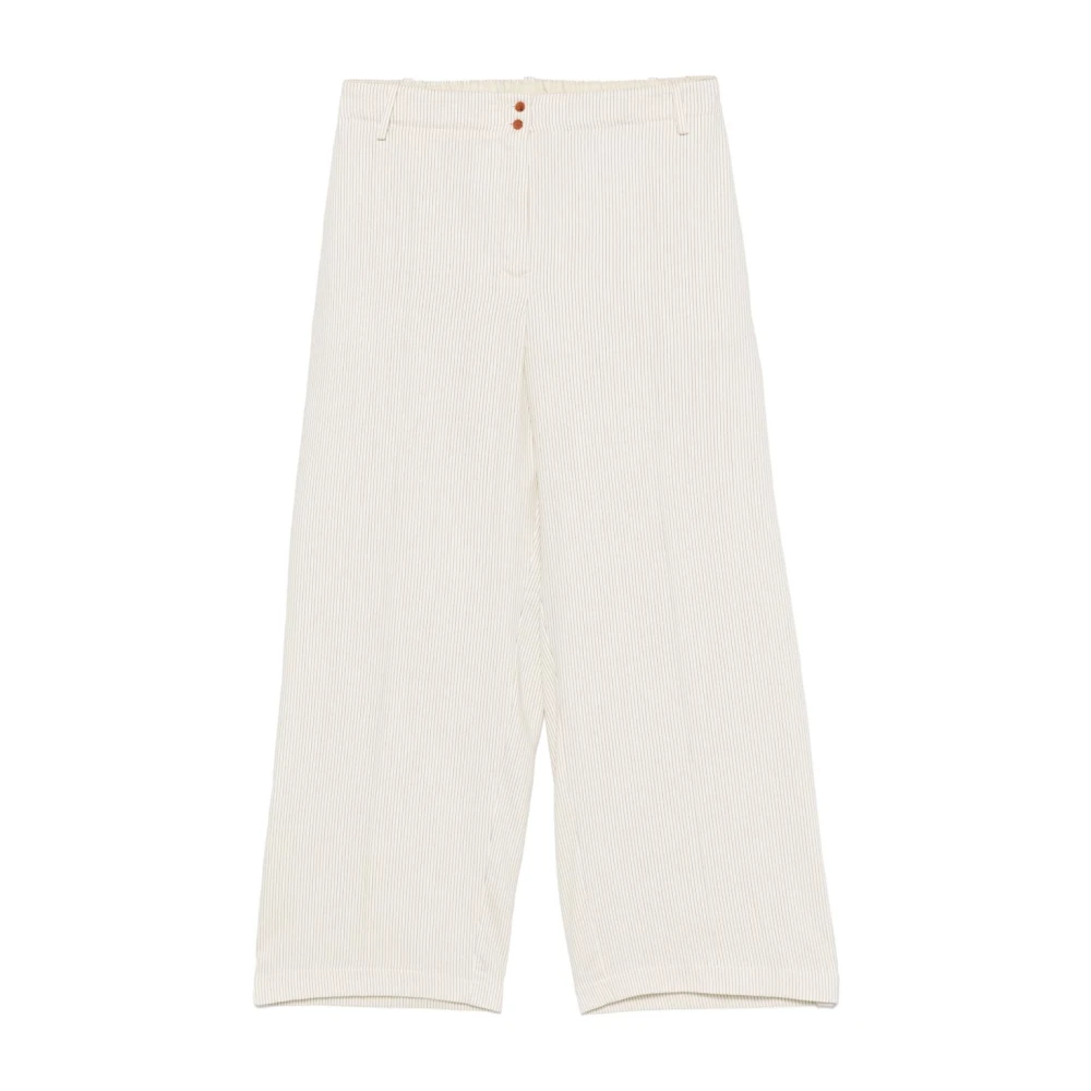 Alysi Witte Broek met Elastische Tailleband White Dames