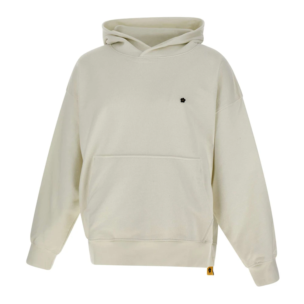 A Paper Kid Witte Katoenen Hoodie met Bloemlogo White Heren