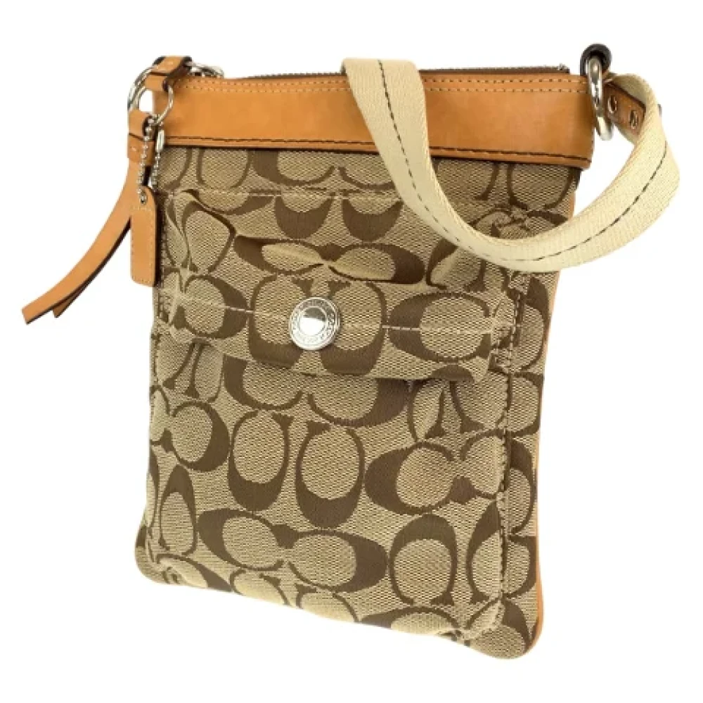 Coach Pre-owned Canvas shoulder-bags Beige Dames