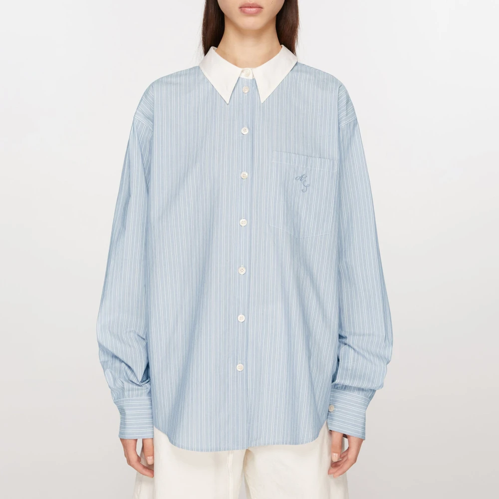 Acne Studios Blauw en wit overhemd Blue Dames