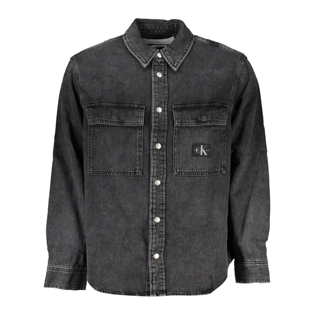 Calvin Klein Zwarte denim overhemd met lange mouwen Black Heren