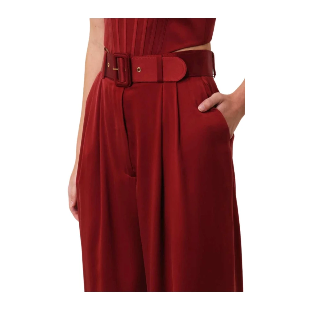 Zimmermann Bourgondische Zijden Wijde Broek Red Dames
