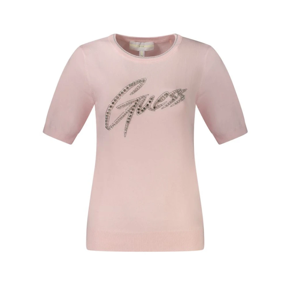 Guess Roze Viscose Pullover Sweater Pink Dames