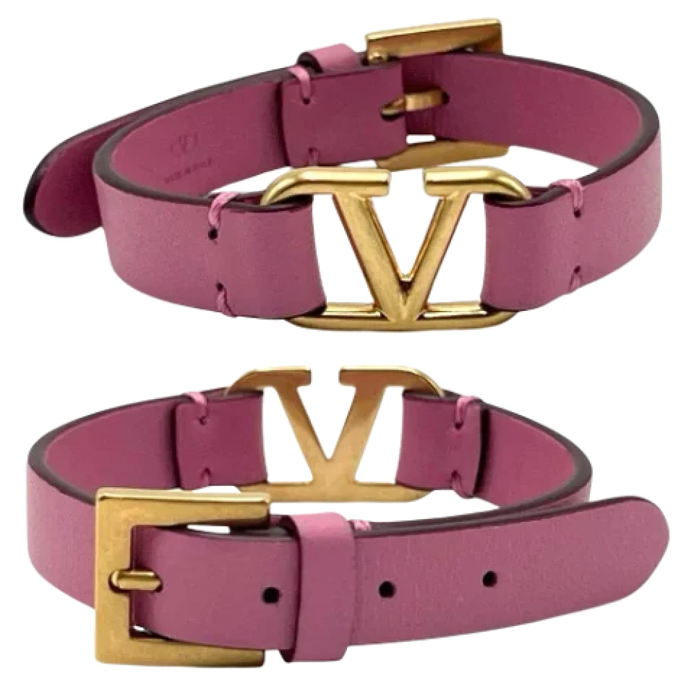 Valentino Vintage Pre-owned Laeder armband Purple, Dam