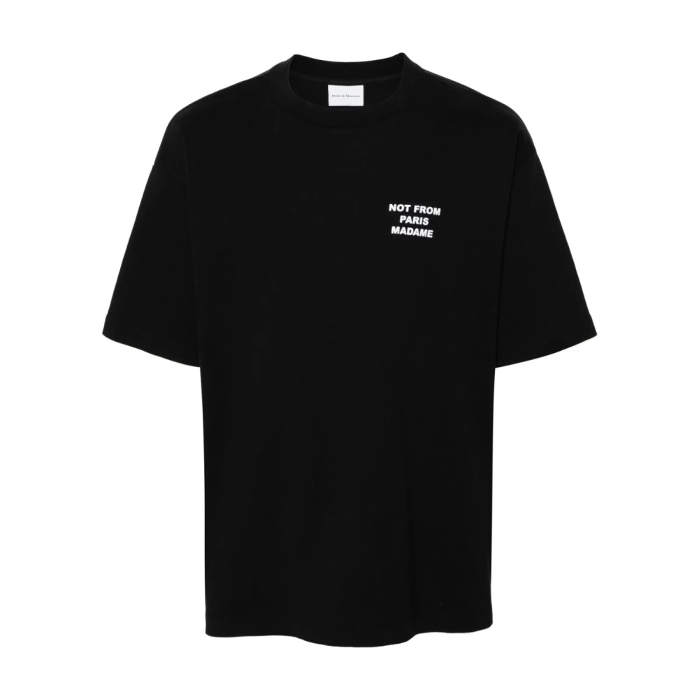 Drole de Monsieur Zwart Logo Print T-shirt Black Heren