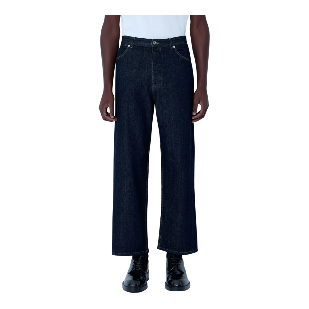Jil Sander Men's Blue Five-Pocket Jeans - Straight Fit Jeans - W34 - Jeans