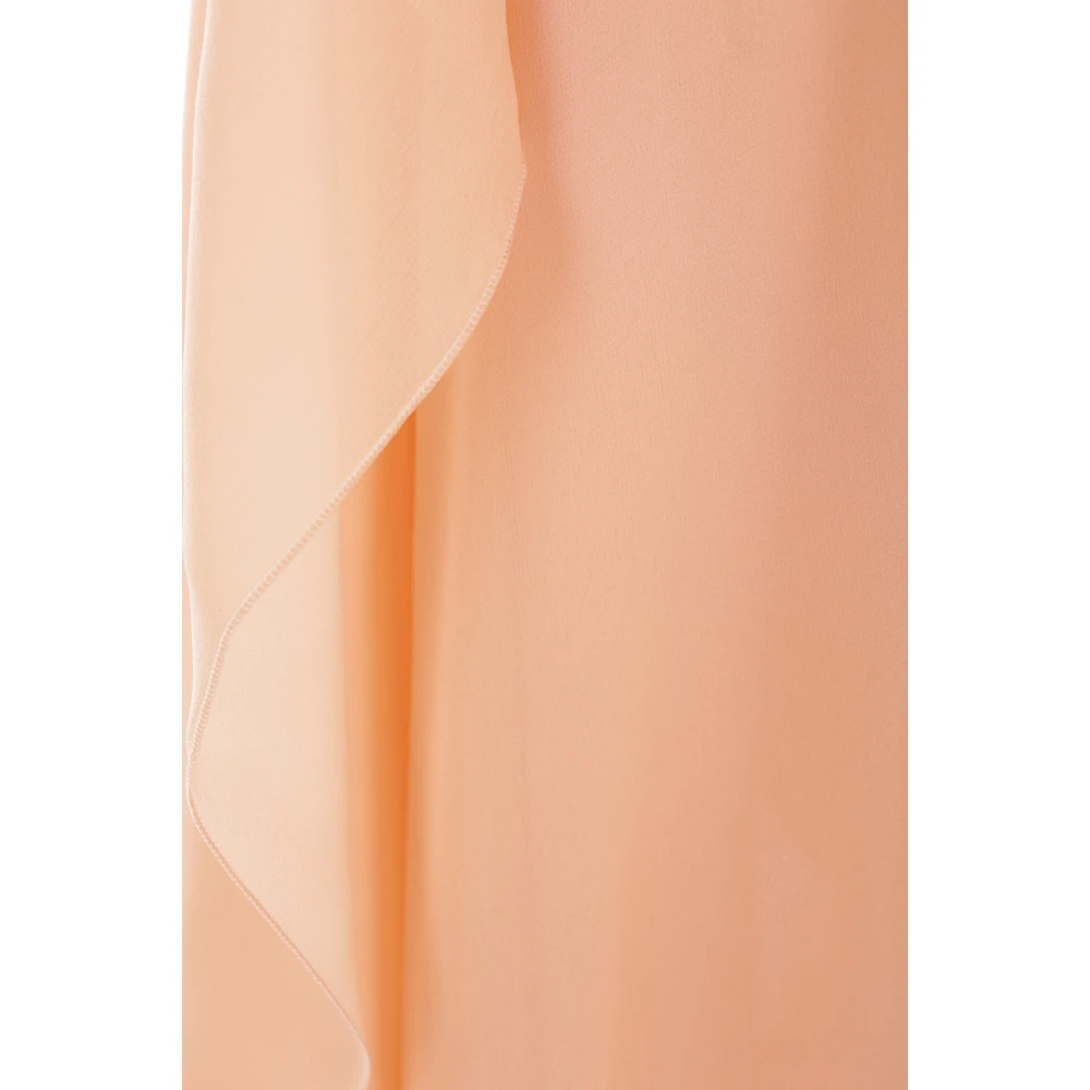 Blumarine Perzik Georgette Lange Jurk met 3D Rozen Pink Dames
