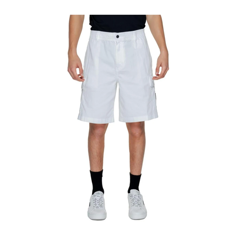 Calvin Klein Jeans Katoenen Bermuda Shorts met Stofmix White Heren