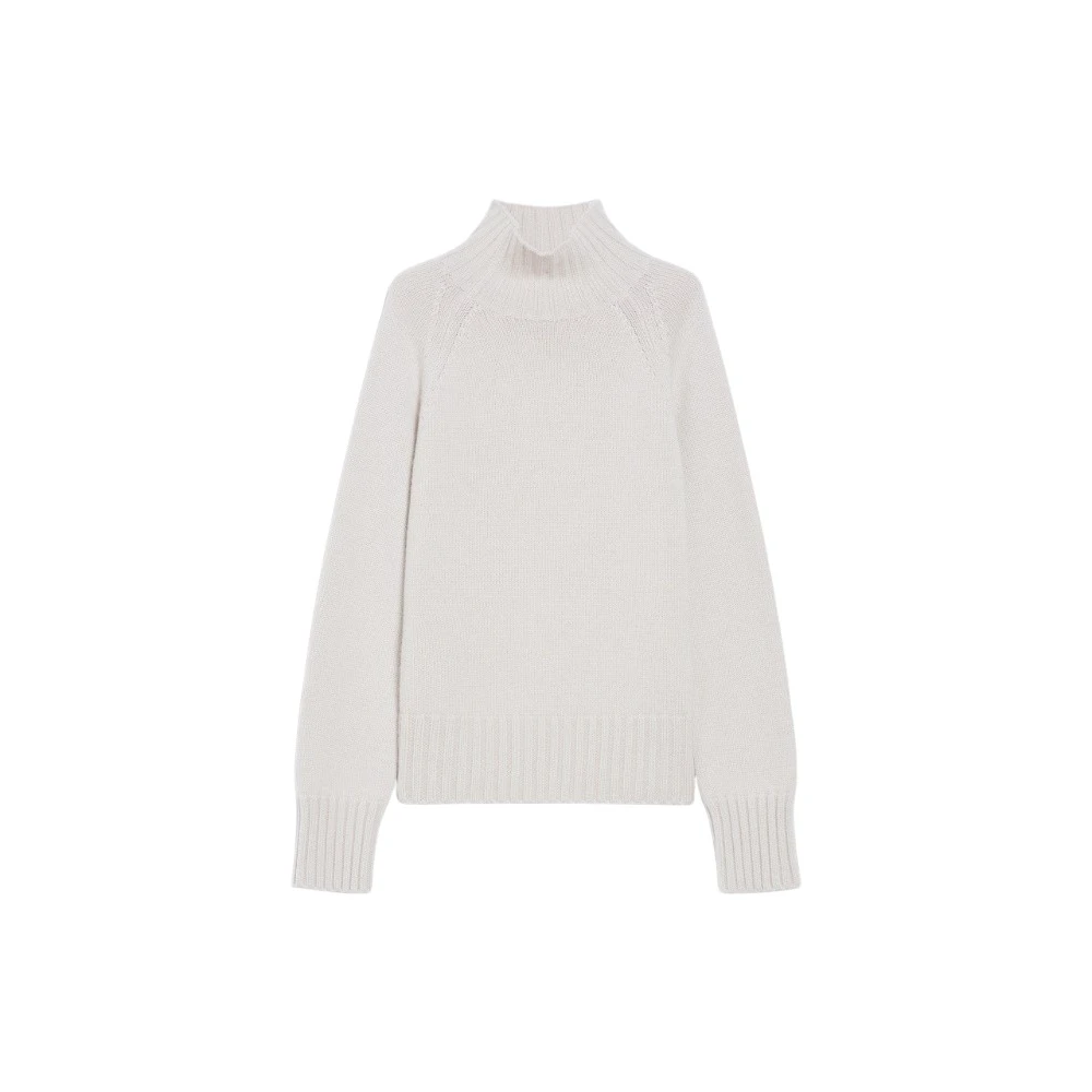 Max Mara Beige Raglan Hoge Hals Sweater Beige Dames