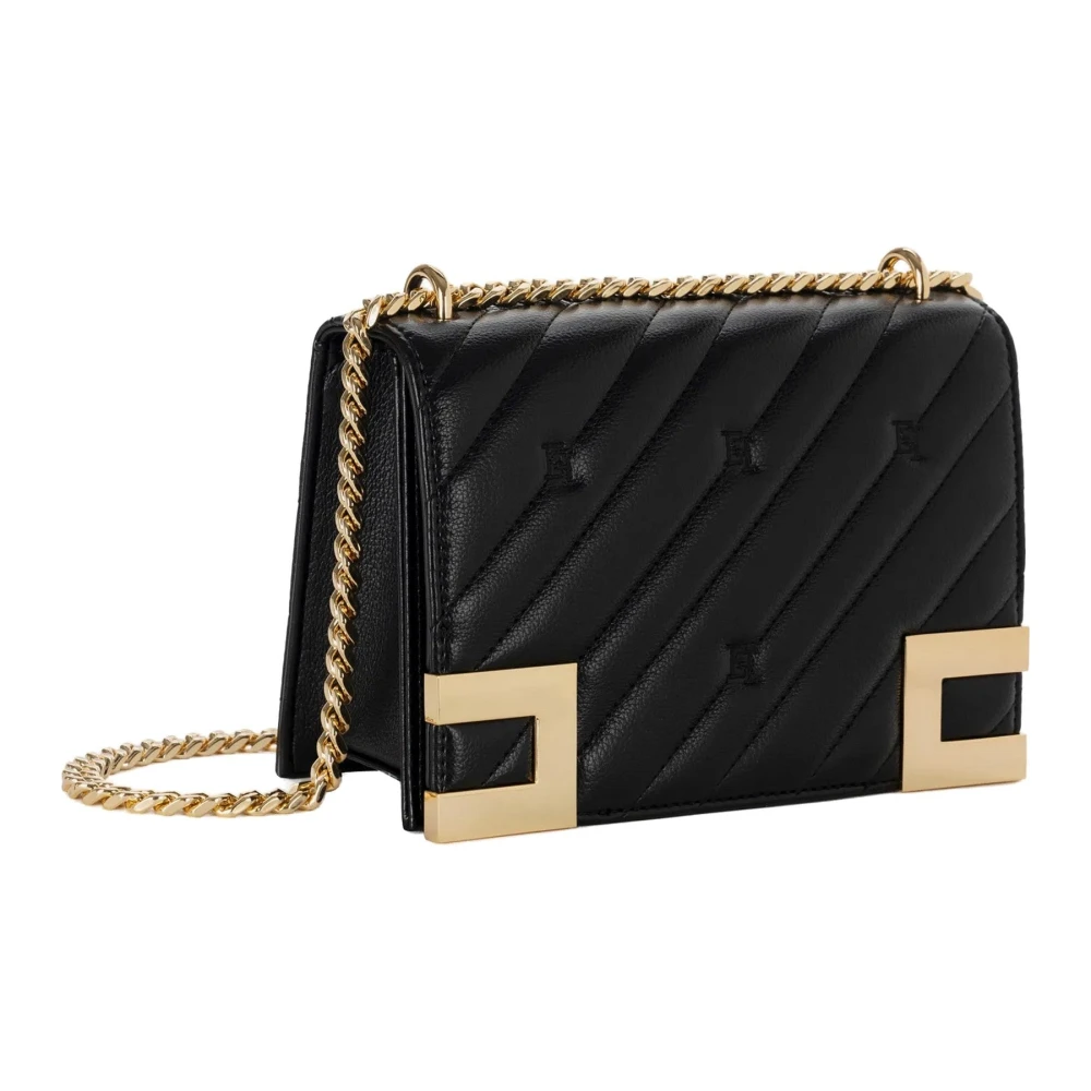Elisabetta Franchi Gewatteerde Medium Synthetisch Leren Handtas Black Dames