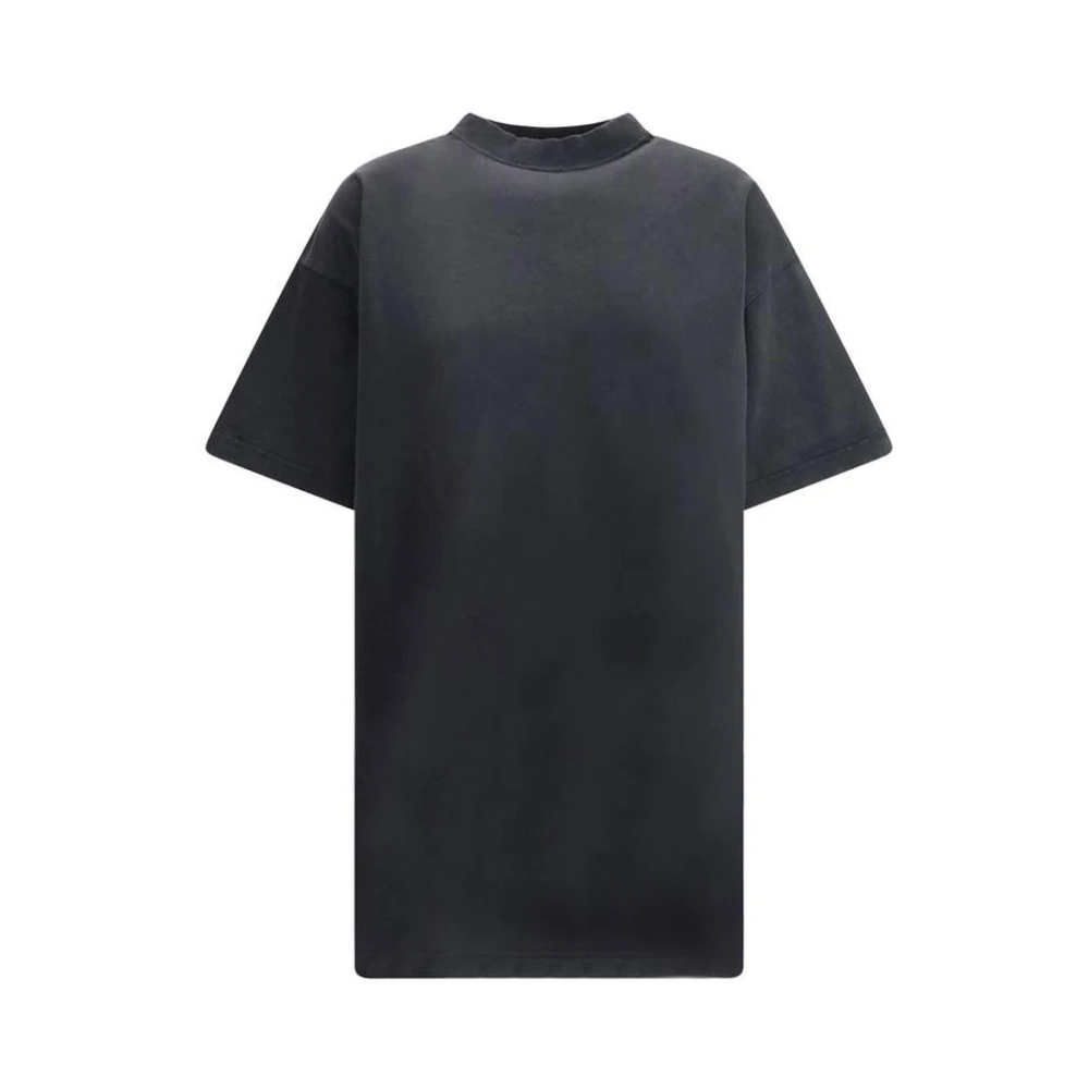 Balenciaga Vintage Oversized Mock Neck T-Shirt Black Dames