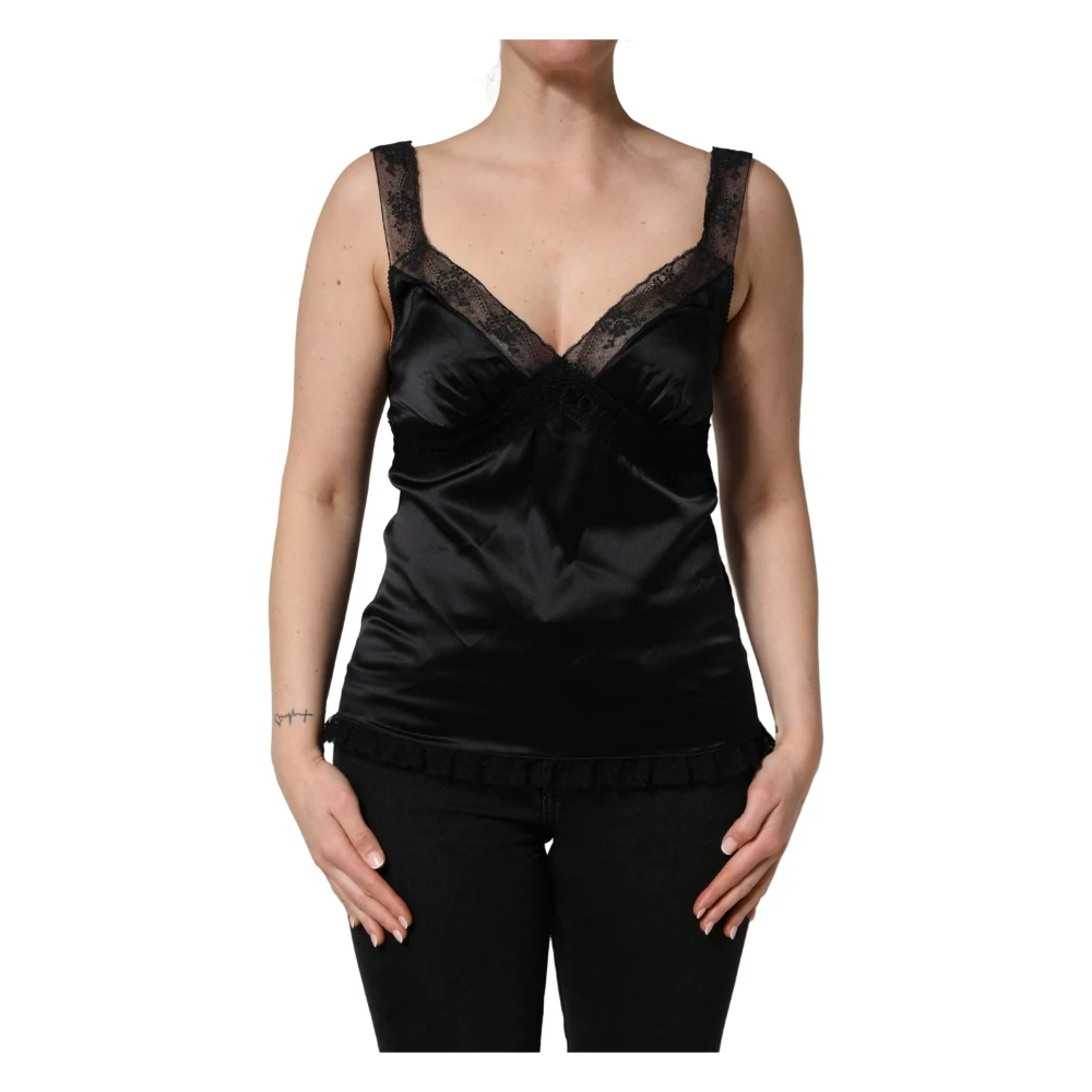 Dolce & Gabbana V-Neckline Tank - Female - Sleeveless Tops - Black - L - Tops