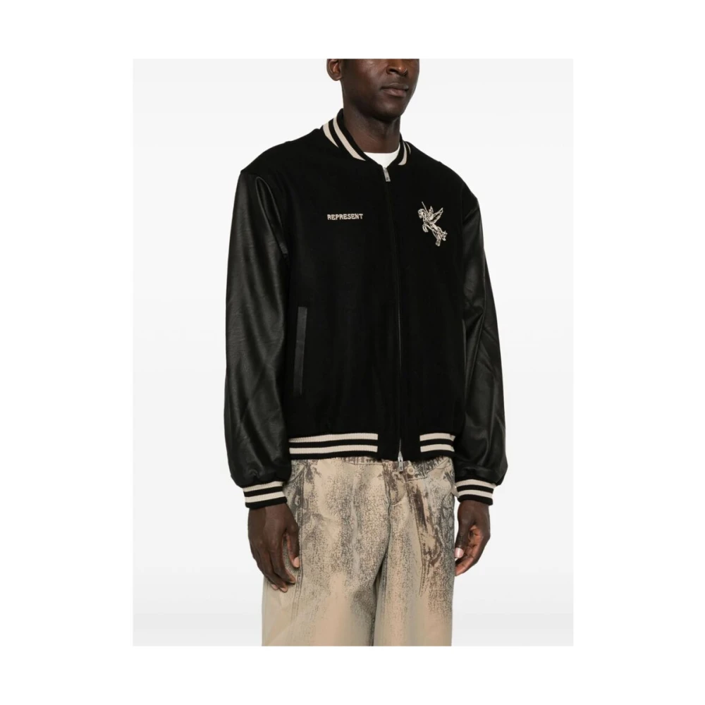 Represent Zwarte Wollen Baseball Jack Black Heren
