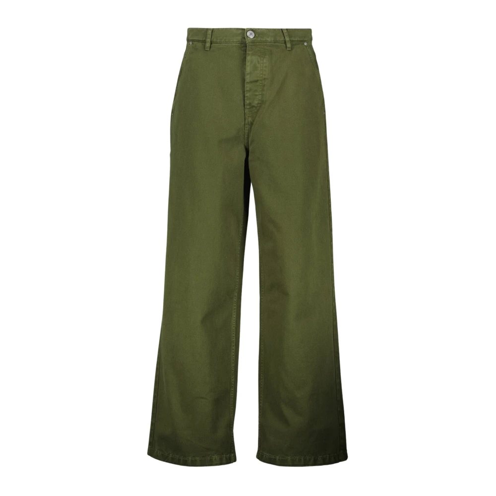 Ami Paris Men's Green Wide Leg Jeans Spring-Summer 2025 Collection - Wide Jeans - W30 - Jeans