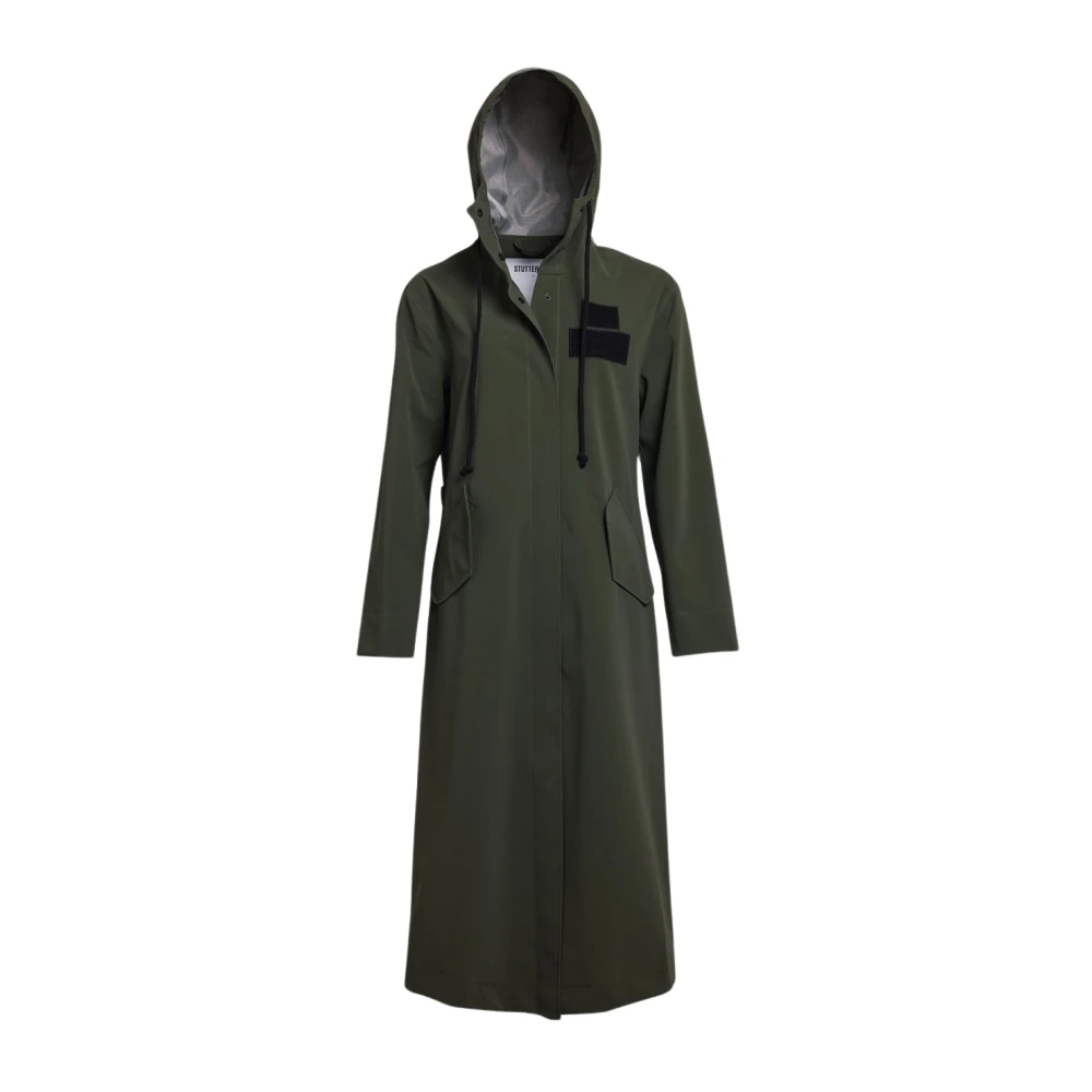Stutterheim Matte Regenjas met V-Vormige Voorkant Green Dames
