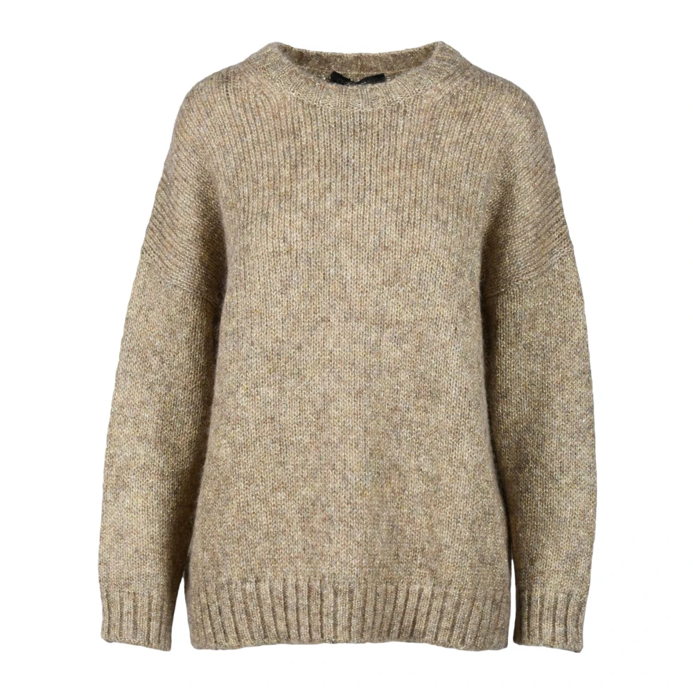 Max Mara Weekend Metallic Mohair Gebreide Trui Beige Dames