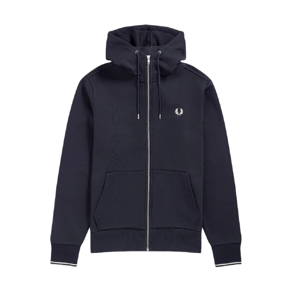 Fred Perry Men's Blue Zip-Throughs, Xl, Hooded Zip-Through Sweatshirt